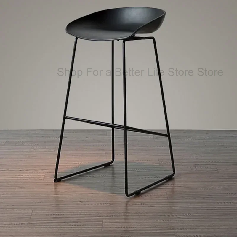 

Dinning Designer Bar Stools Minimalist Height European Reception Bar Stools Barber Plastic Sillas Para Comedor Room Furnitures