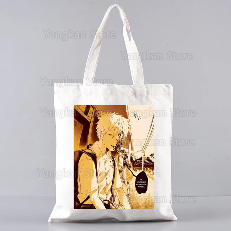 The Summer Hikaru Died Canvas Bag Totes Simple Indou Hikaru Flower Anime Shopping Bags Girls Life Casual Pacakge