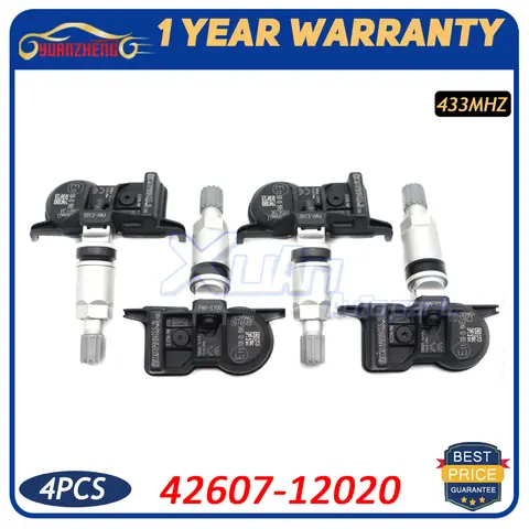XUAN TPMS Reifendruckkontrollsystem Sensor 42607-12020 für Toyota AVALON CAMRY 4RUNNER COROLLA 433 MHz PMV-E100