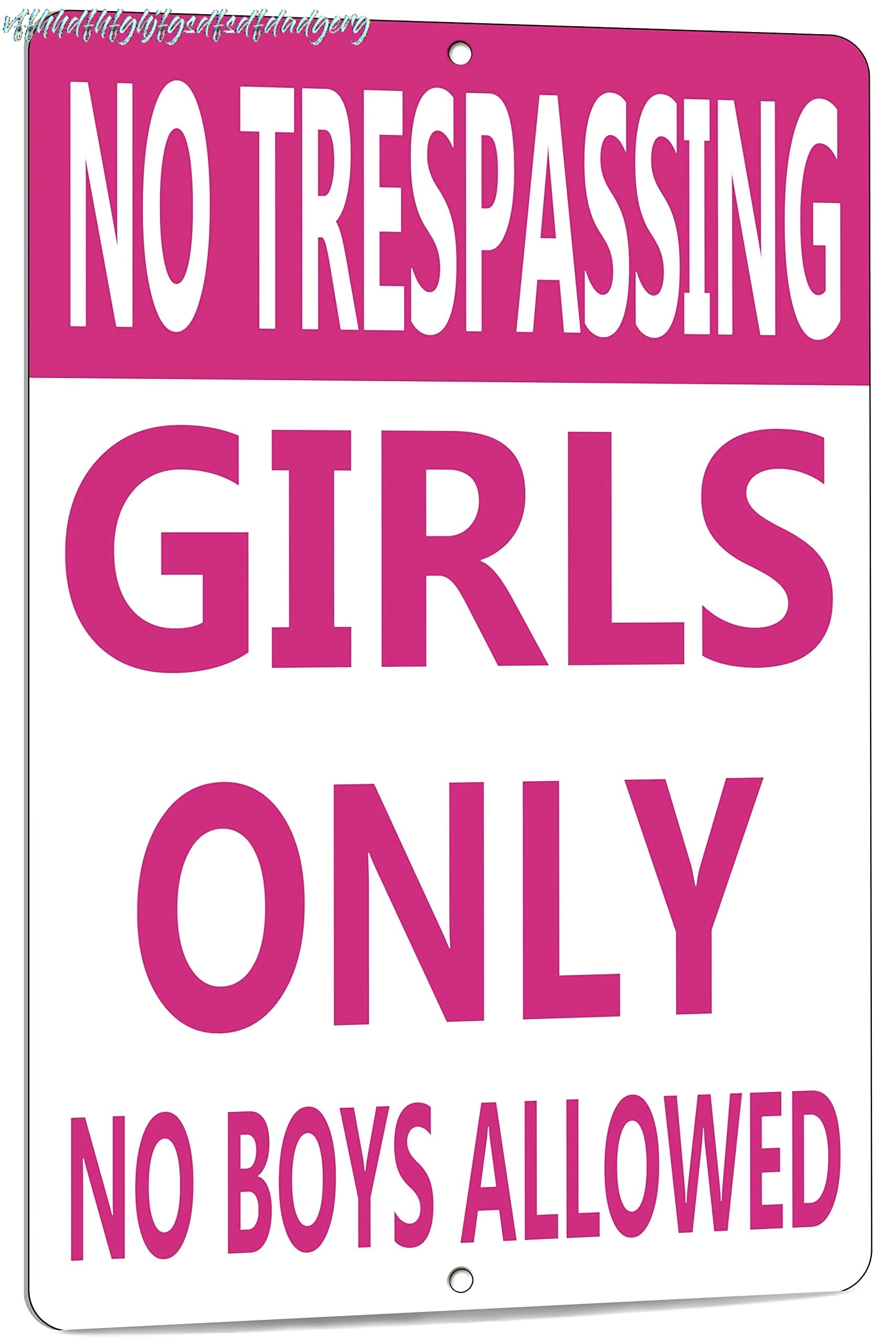 Skyocean Funny No Trespassing Girls Only Metal Tin Sign Wall Decor Bar Daughter Pink No Boys Allowed Bedroom Door sign
