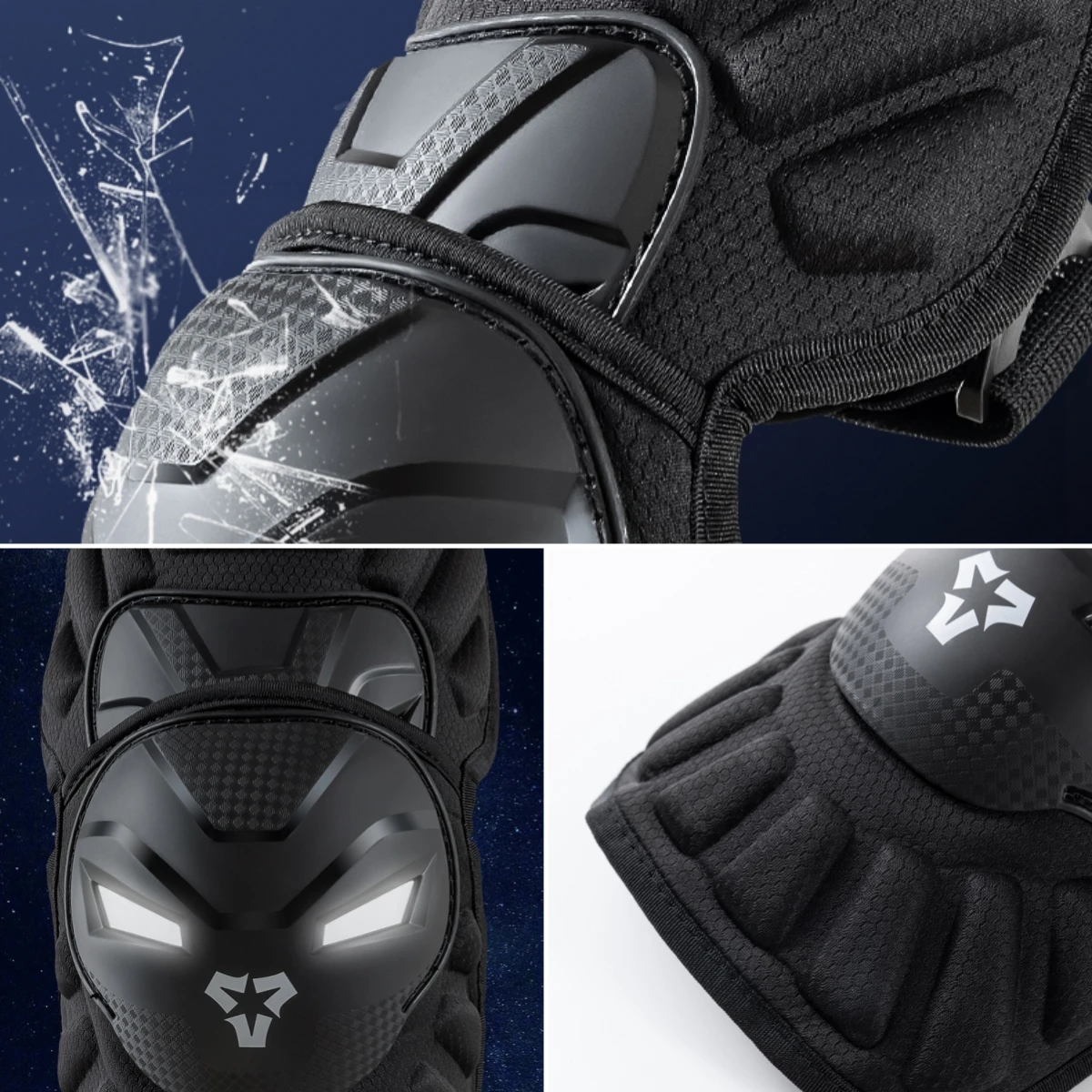 

1Pair Motorcycle Knee Guards Adjustable Motocross Armor With Plastic Foam Padding Dirt Bike Moto Protective Gear ﻿