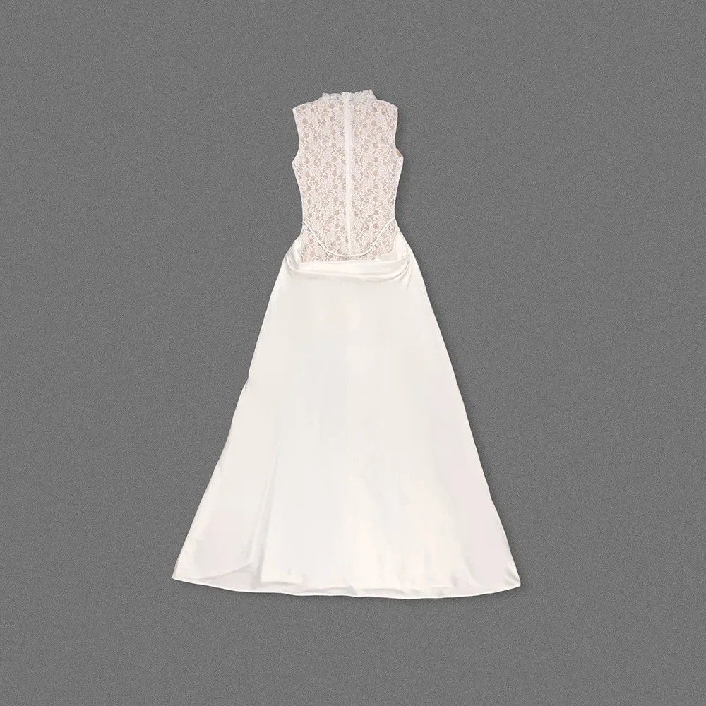 Floral Hem Lace Dress - Sleeveless & Bodycon, Christmas Gala Dress