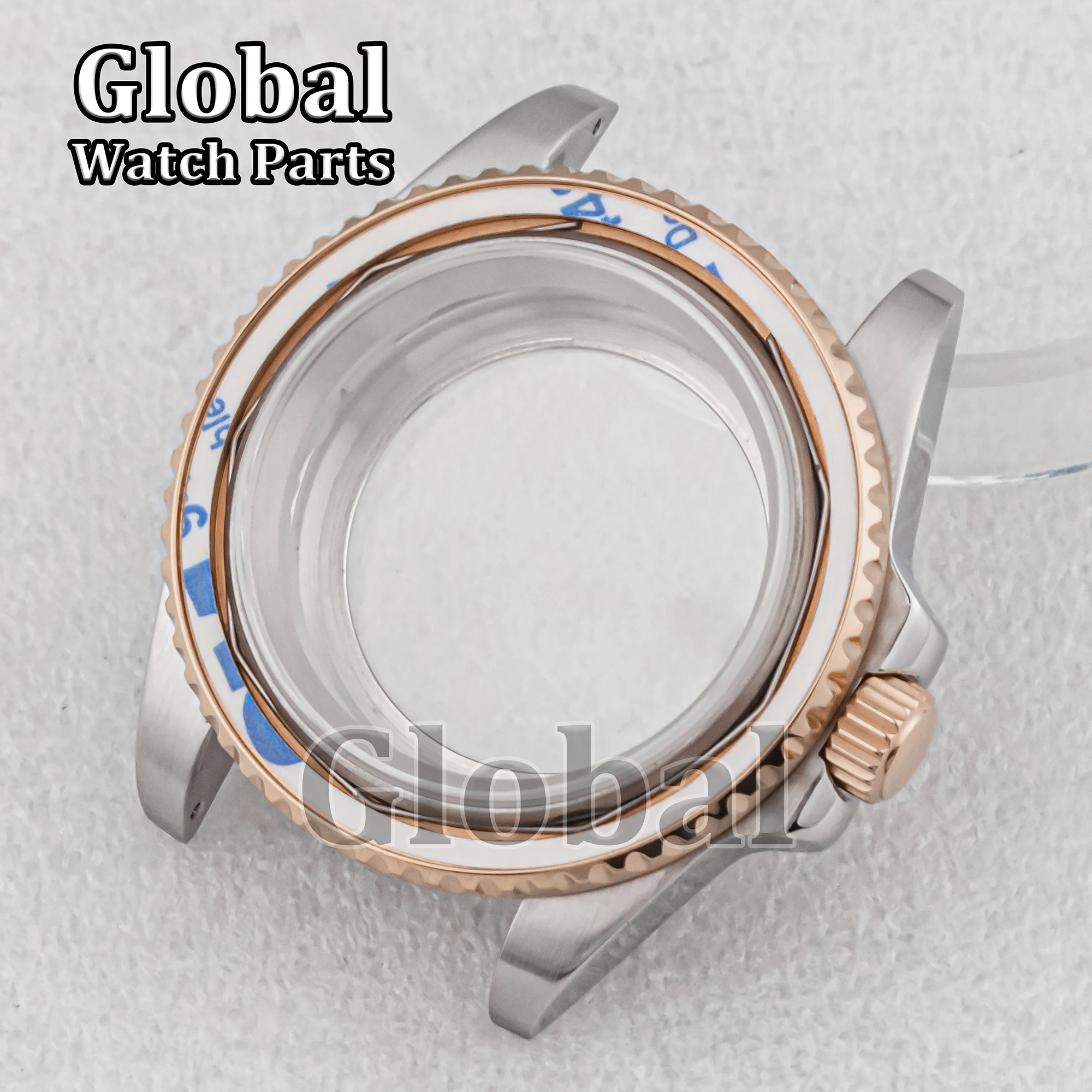 Nh35 40mm caixa de relógio aço inoxidável para sub gmt vidro safira substituição acessórios relógio 50m à prova dwaterproof água ajuste nh36 movimento