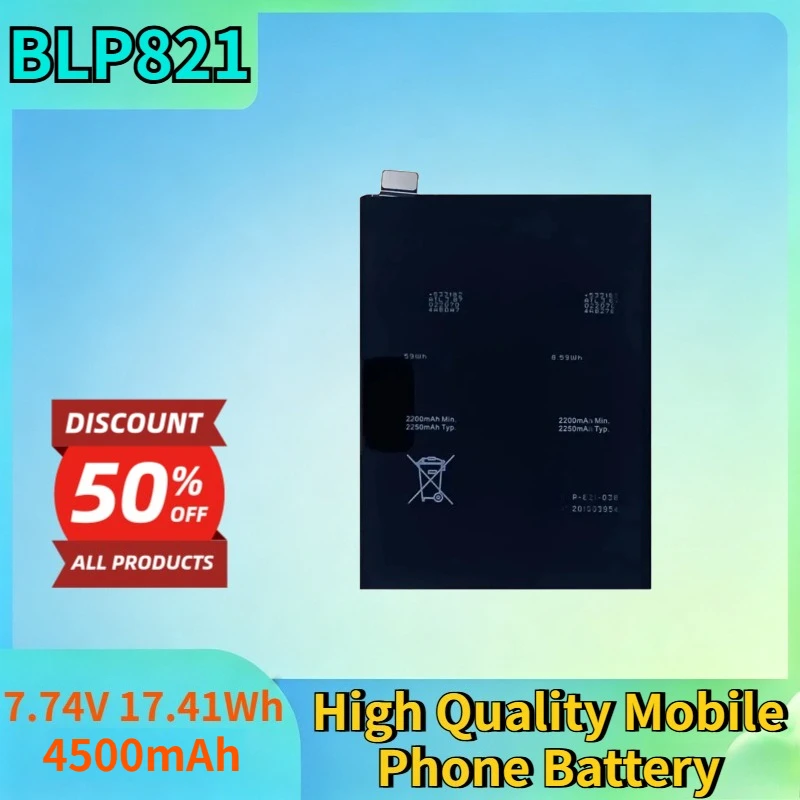 BLP821 7.74V 17.41Wh 4500mAh Li-ion Rechargeable Battery for OPPO Oneplus 9 European Version High Quality Mobile Phone Battery