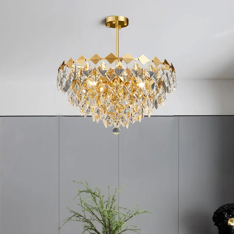 

GHJUYIOL Postmodern luxury crystal chandelier, living room, bedroom, circular villa, dining room light