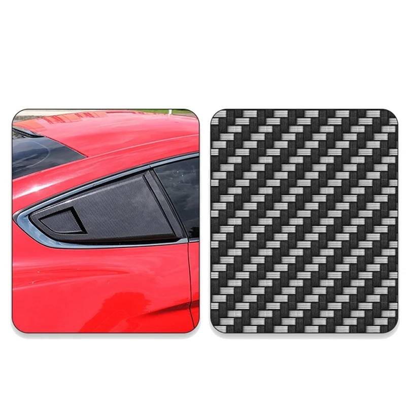 

Carbon Fiber Look 1/4 Rear Side Vent Quarter Window Louver Shutter Cover Trim Accessories For 2015-2022 Ford Mustang-A14Z