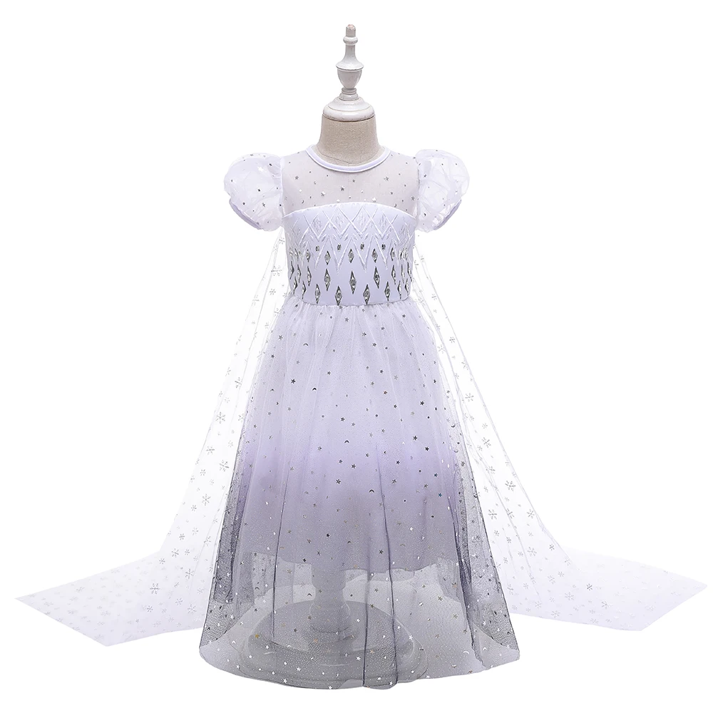 Cosplay Elsa Anna Sequin Costume for Girl Frozen Tulle Birthday Party Princess Dresses Halloween Wedding Kids Clothing Prom Gown