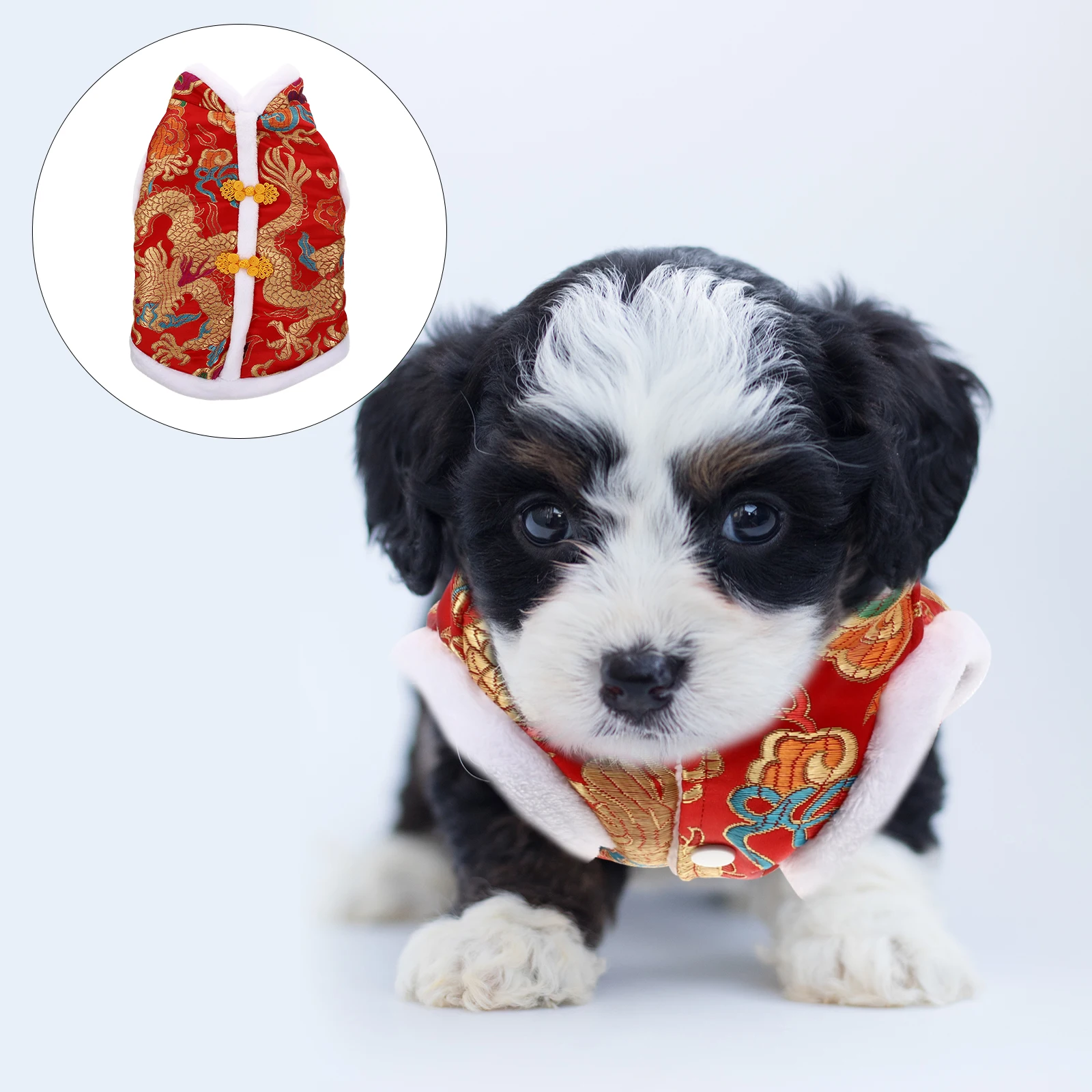 

Apparel Dog Lunar New Year Outfit Coats Pet Clothes Cat Clothing Chinnese Red Warm