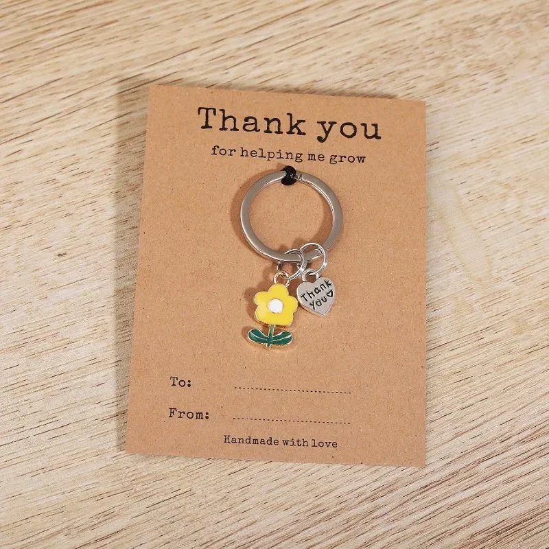 شكرًا لك على مساعدةني على نمو سلسلة مفاتيح مع بطاقة، هدايا سلسلة مفاتيح تقدير المعلم بكميات كبيرة هدية عيد الميلاد في عيد المعلم #2