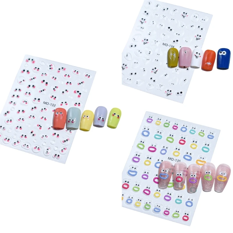 

Sticker for Nail Art 3D Embossed Engraved Decals Christmas Supply C1FF