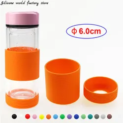 Silicone world 2pcs/set 6.0CM Threaded Silicone Cup Bottom Cover 60MM Heat Insulated Cup Cover Cup Bottom Coaster Cup Sleeve