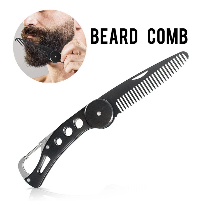 Składany grzebień składany kieszonkowy klips do włosów wąsy grzebień do brody moda mężczyzna kobiet szczotka do włosów grzebień kieszonkowy
