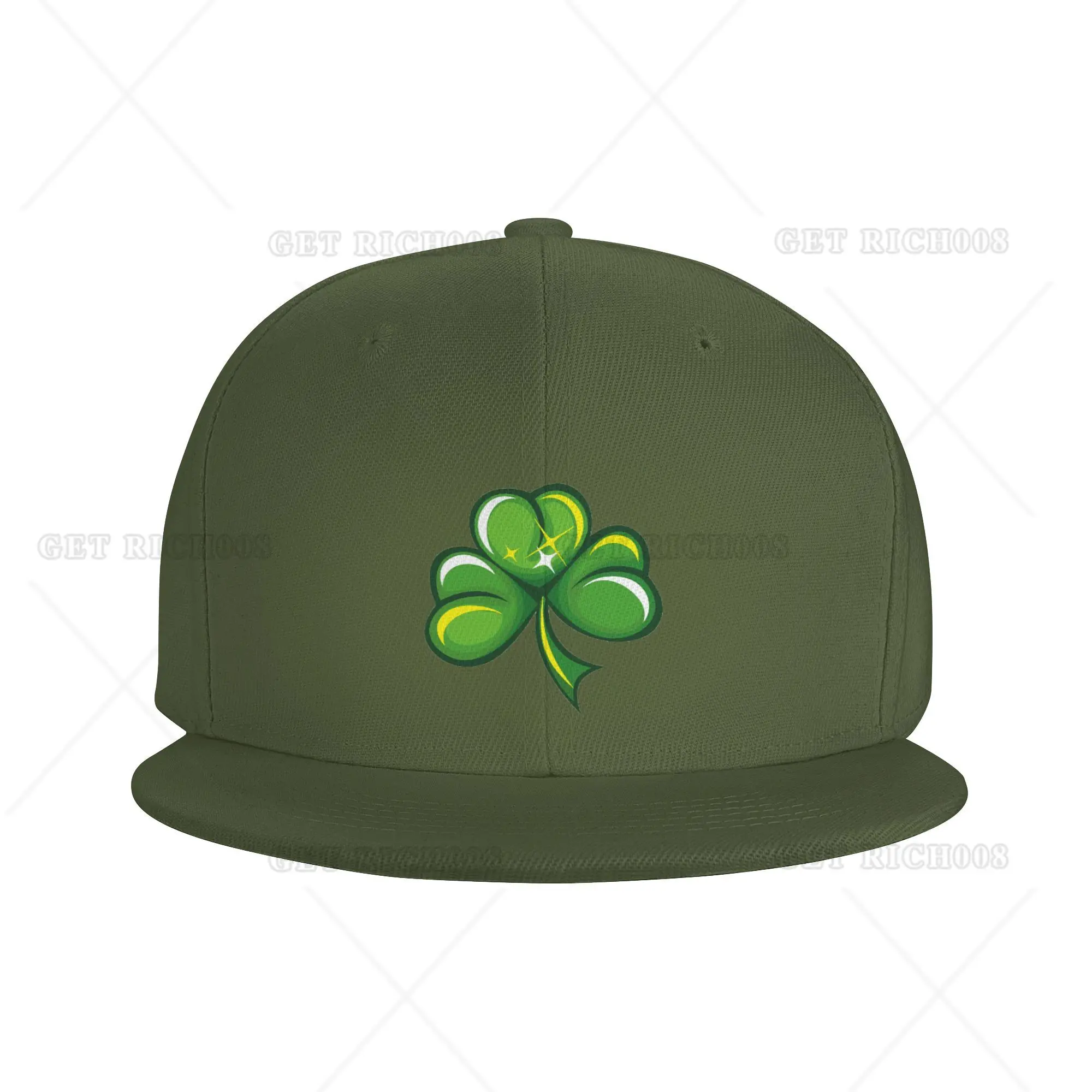 3D Cartoon Clover St.patrick Day Hiphop Baseball Cap Trucker Hat Flat Visor Casual Four Seasons Adult Polyester One Size Unisex