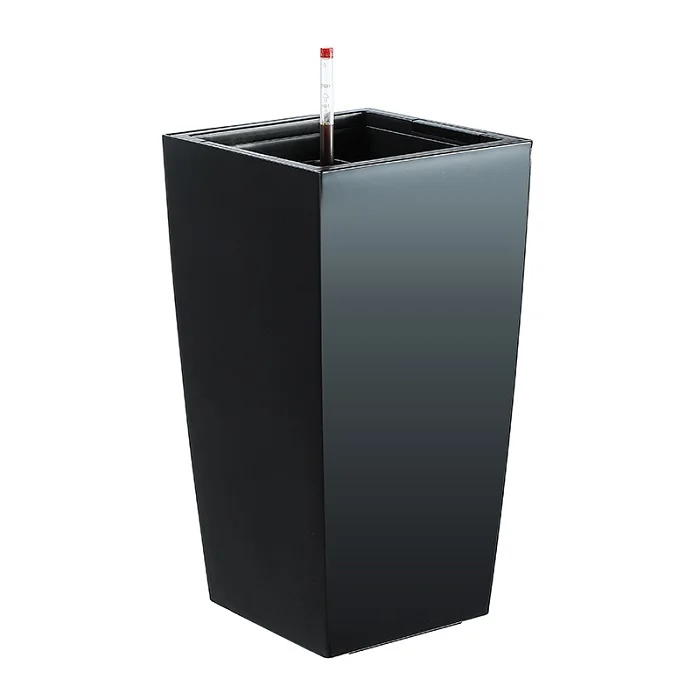 

Квадратные цветочные горшки из смолы большого размера для посадки на открытом воздухе Macetas De Plastico, высокие самополивающиеся цветочные горшки, пластиковые черные