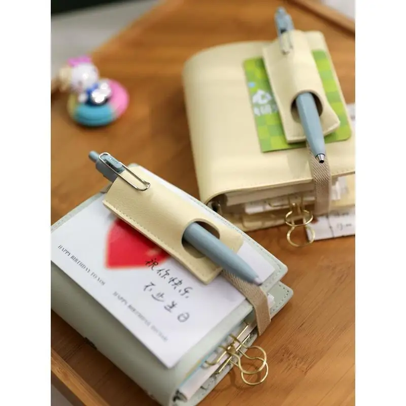 ソフトレザー 5 リングバインダー M5 ノートブックペンインサートコントラストかわいいカラー Pu ハンドブック 80 枚 Pagesr 学生学習プランナー