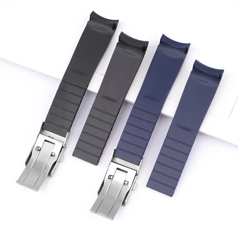 Curved End Watch Band for Longines Conquest HydroConquest L3.742 642 781 782 Sports Waterproof Rubber Silicone Watch Strap 21mm view 3