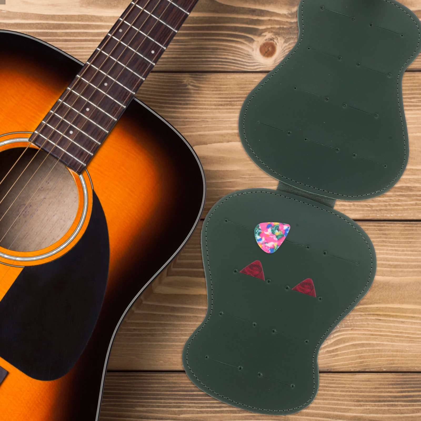 

Pick Storage Bag Guitar Carry Holders Picks LED Container Case Accessories Wooden