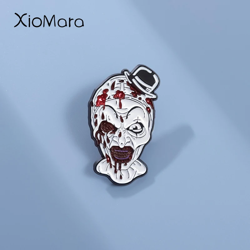 Anime Clown Emaille Pin benutzer definierte Horrorfilm Charakter Skelett Abzeichen Brosche Zubehör Anstecknadel Halloween Schmuck für Freunde