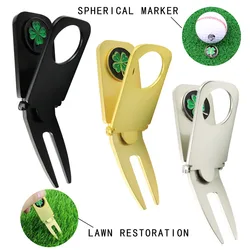 Divot Tool Putting Green Fork Ball Marker Clover Golf Green Fork Multipurpose Portable Golf Pitchfork Golf Divot Repair Tool