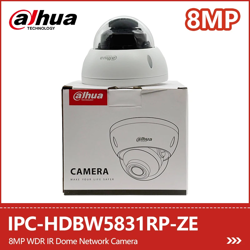 

Dahua 8-мегапиксельная ИК-купольная IP-камера IPC-HDBW5831RP-ZE Обнаружение лиц Моторизованный 4-кратный зум Обнаружение движения WDR Камера видеонаблюдения
