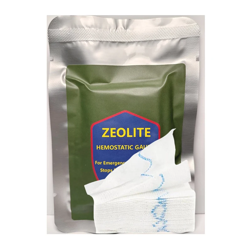 Hemostatic Kaolin Gauze Combat Emergency Trauma Z-Fold Soluble For First Aid Kit Medical Wound
