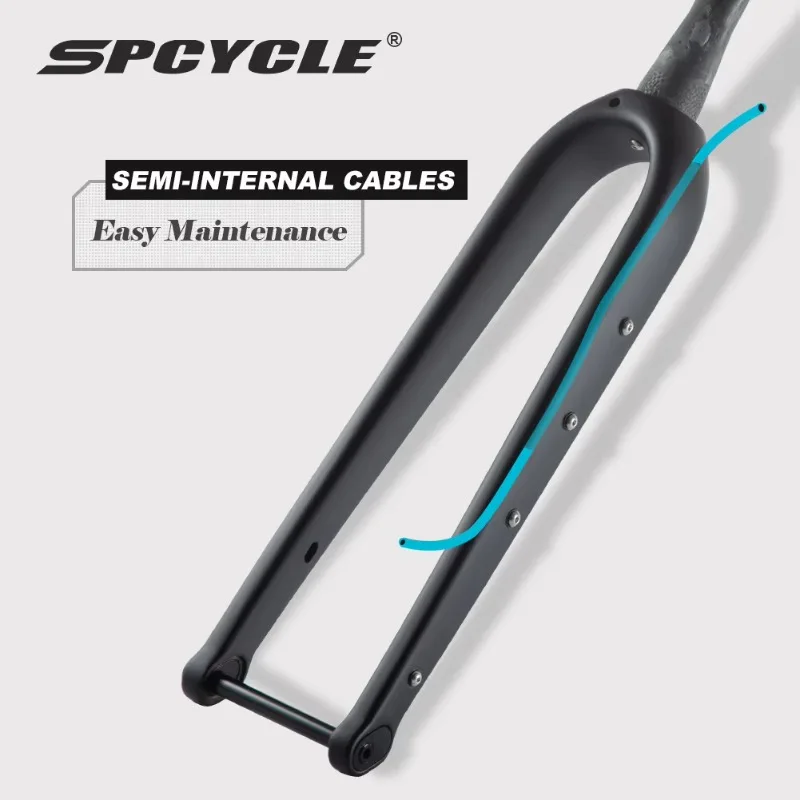 Spcycle Carbon Gravel Rigid Fork Tapered Disc Brake Max 700x55C / 29x2.1'' view 2