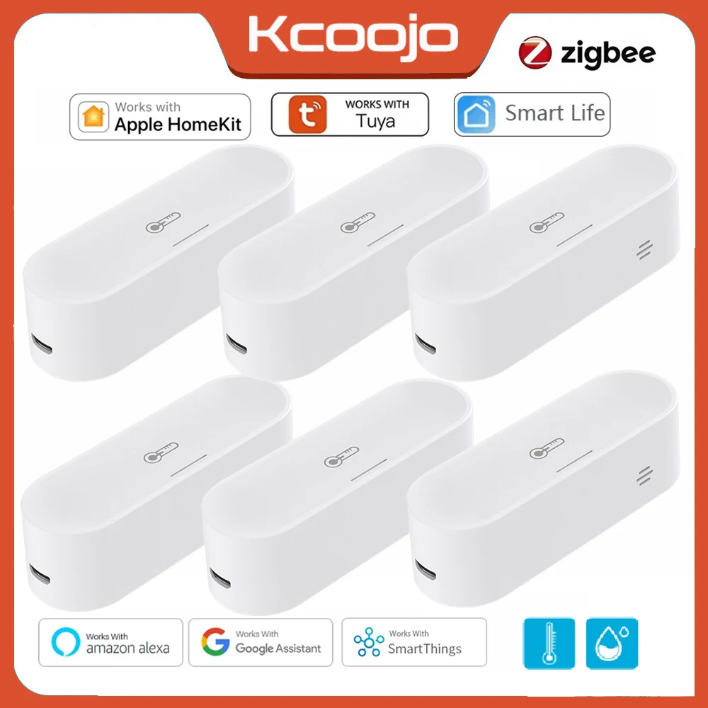 Датчик температуры и влажности Tuya Zigbee, термометр, гигрометр, приложение, удаленная сигнализация, работает с Homekit Alexa Google Assistant Alice