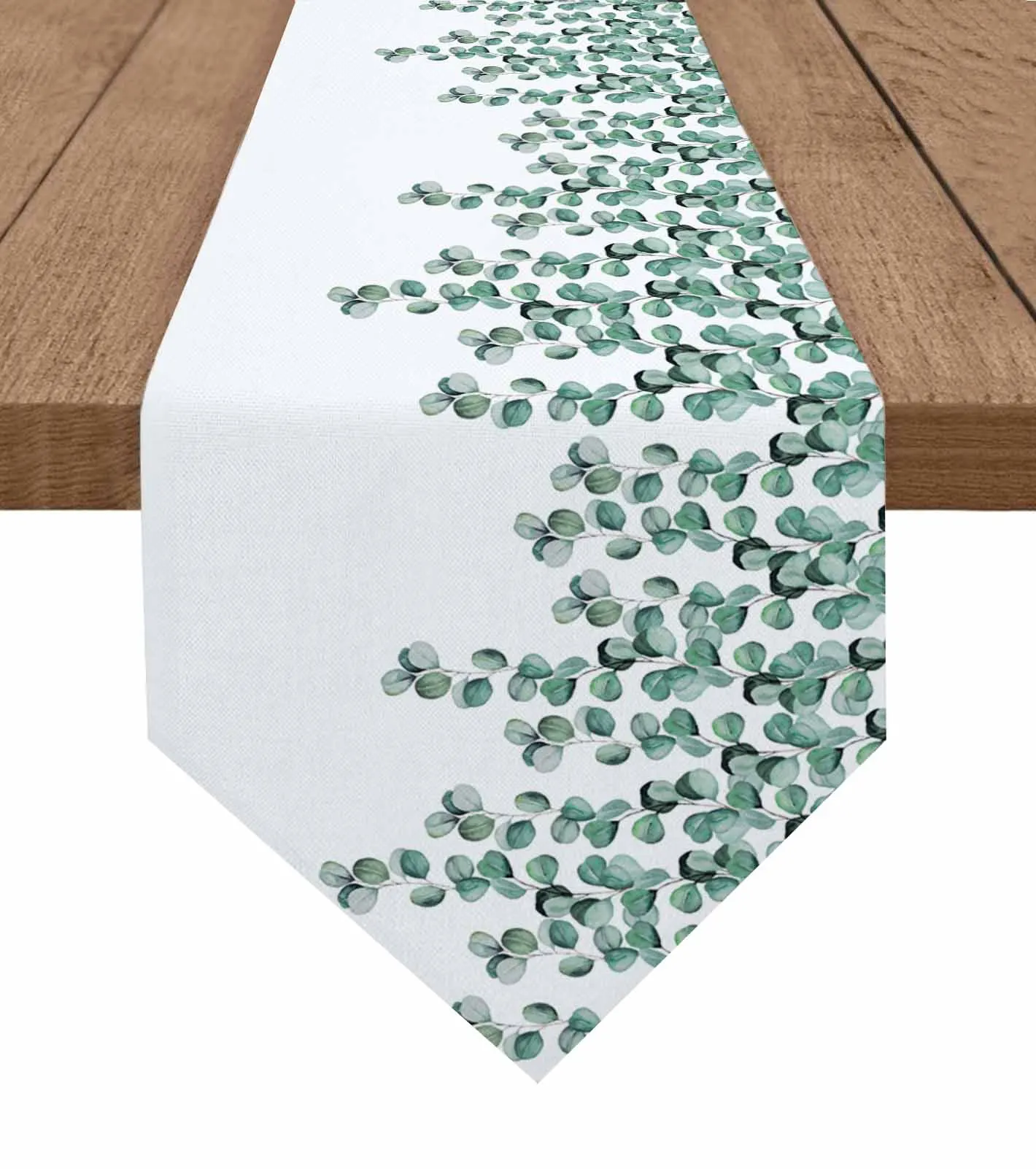 

Eucalyptus Leaf Branches Home Decor Table Runner Wedding Decoration Tablecloth Kitchen Table Runners