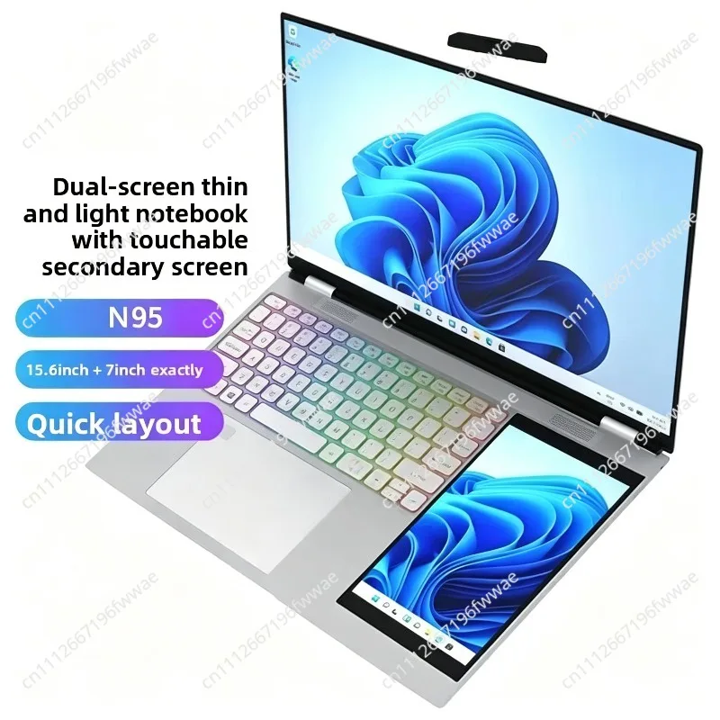 15.6 Inch + 7 Inch Dual-screen Touchscreen Laptop Thin Office Design Game Book