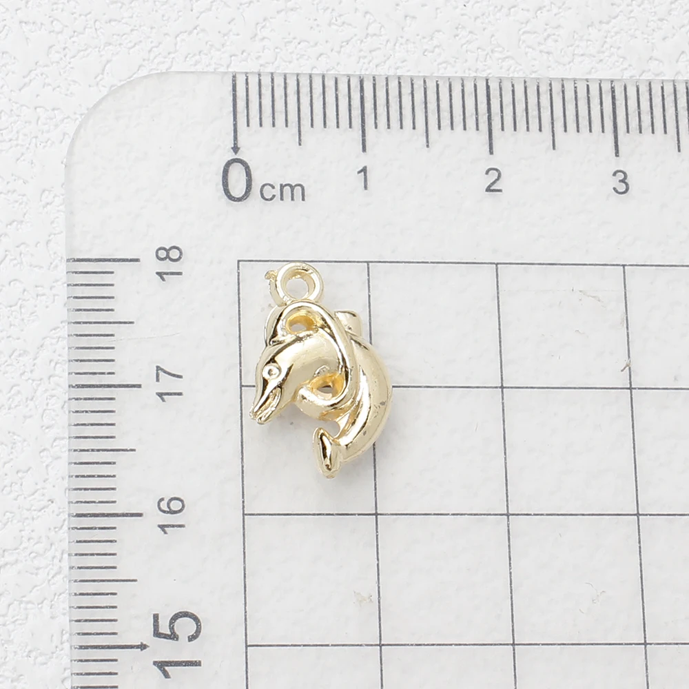12x17mm 50 sztuk CCB delfin mały wisiorek złoty kolor srebrny biżuteria dla majsterkowiczów akcesoria do wyrobu biżuterii naszyjnik kolczyki — zdjęcie 7