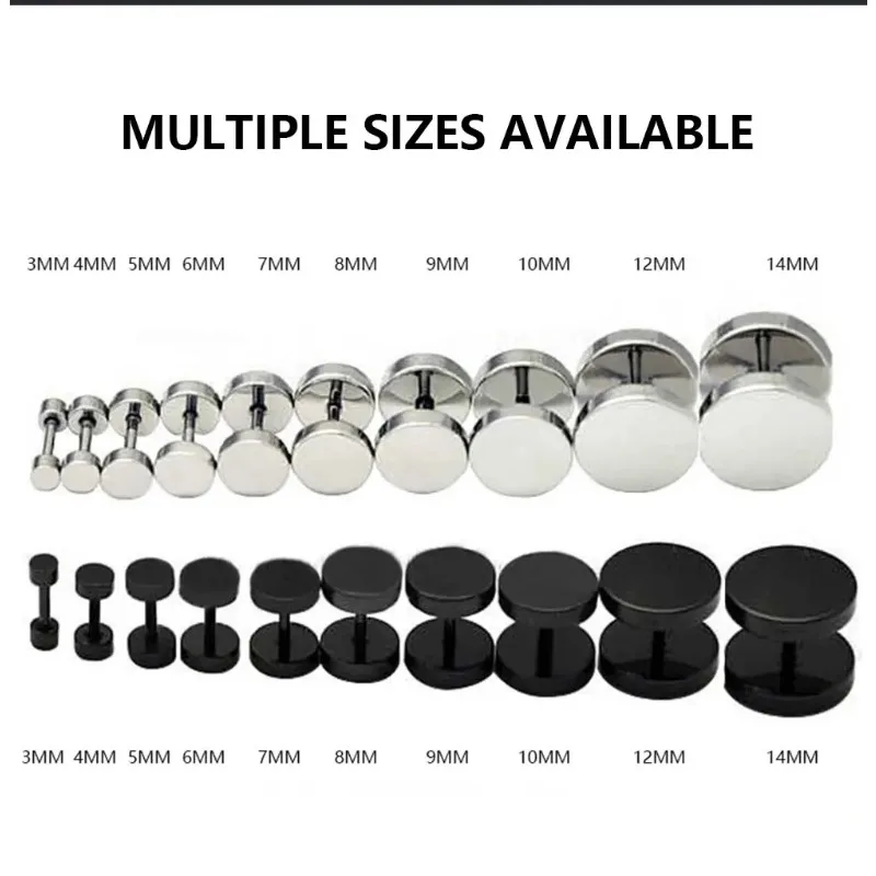 1Pair Stainless Steel Round Circle Stud Earrings For Men Women Not Fade Ear Rings Jewelry image 4