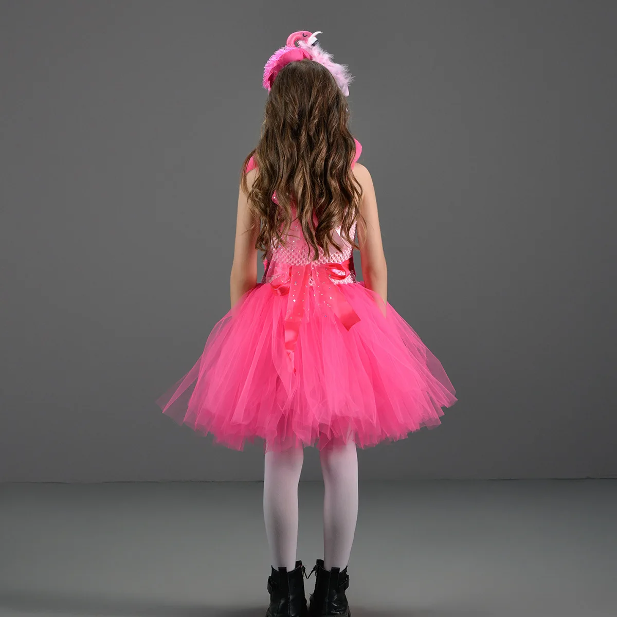 Kids Cosplay Pink Flamingo Stage Performance Costumes Girls Birthday Party Poncho Animal Playing Cos Costume Halloween Outfit view 6