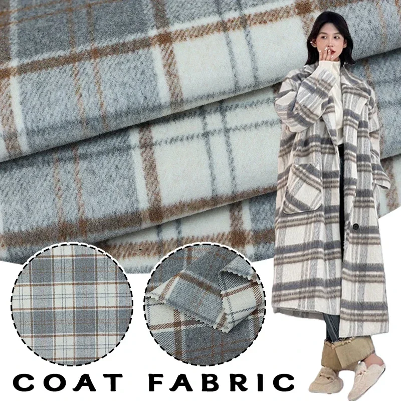 1m Synthetic Fibers Wool Plaid Fabric Spring Autumn and Winter Coats Dresses Skirts Pants Jackets DIY Sewing Fashion Fabrics