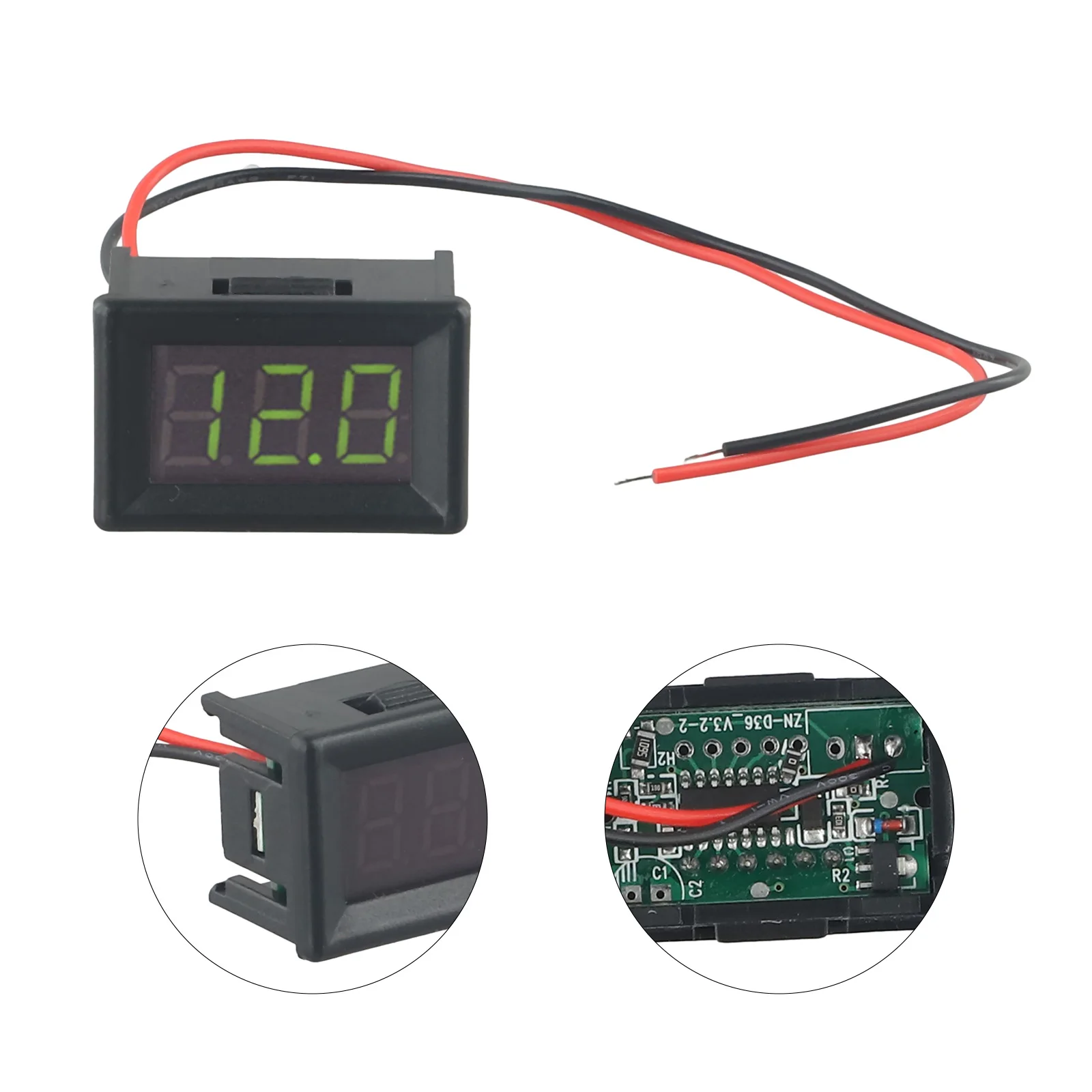 32x22mm LED Digital Voltage Table 2-line DC Voltage Table Red Blue Green DC4.5-30V Voltmeter Power Supply Measuring Tool
