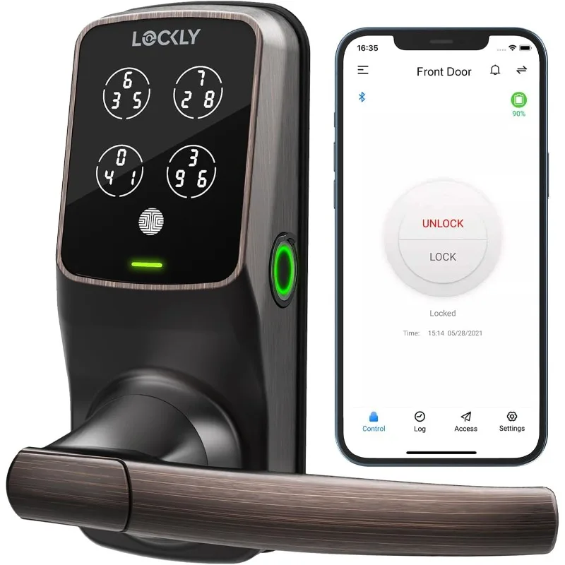 Lockly Secure Plus, Bluetooth Smart Lock, Keyless Entry Door Lock, PIN Genie® Keypad, 3D Biometric Fingerprint Sensor, Auto Lock