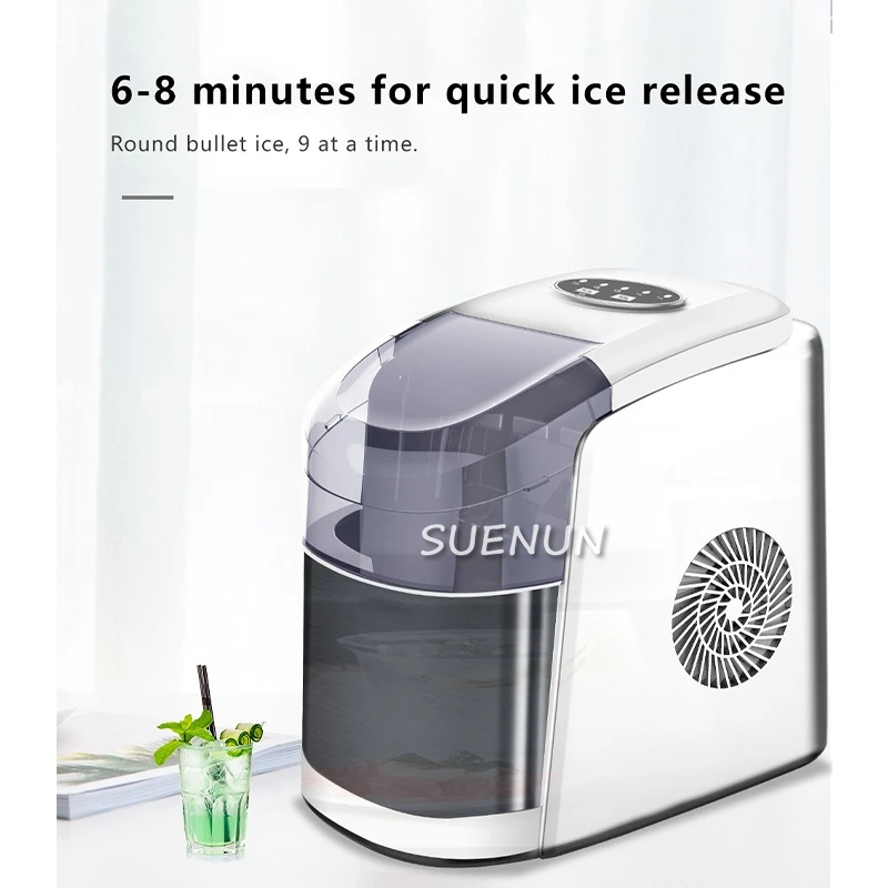 เครื่องทำน้ำแข็งขนาดเล็กเครื่องทำน้ำแข็งทรงกระสุนกลมเครื่องทำน้ำแข็งก้อน HZB-16AL15KG ตามสั่งเครื่องเครื่องผลิตน้ำแข็งเครื่องดื่มใช้ในครัวเรือน