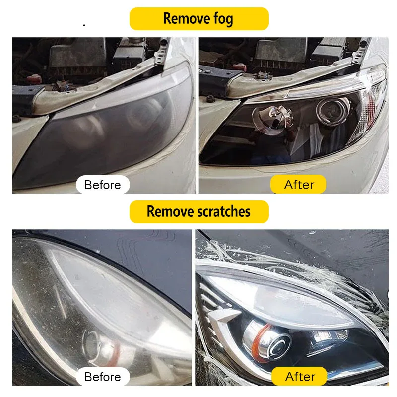 Headlight Lens Restorer Aivc Headlight Restoration Kit Polishing Repair Clean Coating For Car Light Remove Oxidation Scratch