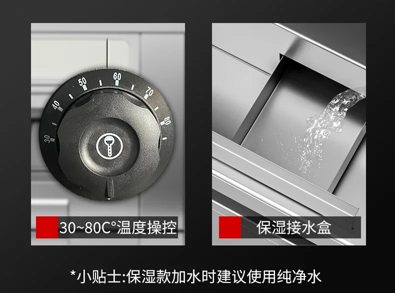 Vetrina isolante commerciale Vetrina per alimenti a temperatura costante con pollo fritto, hamburger, crostata di uova, riscaldamento