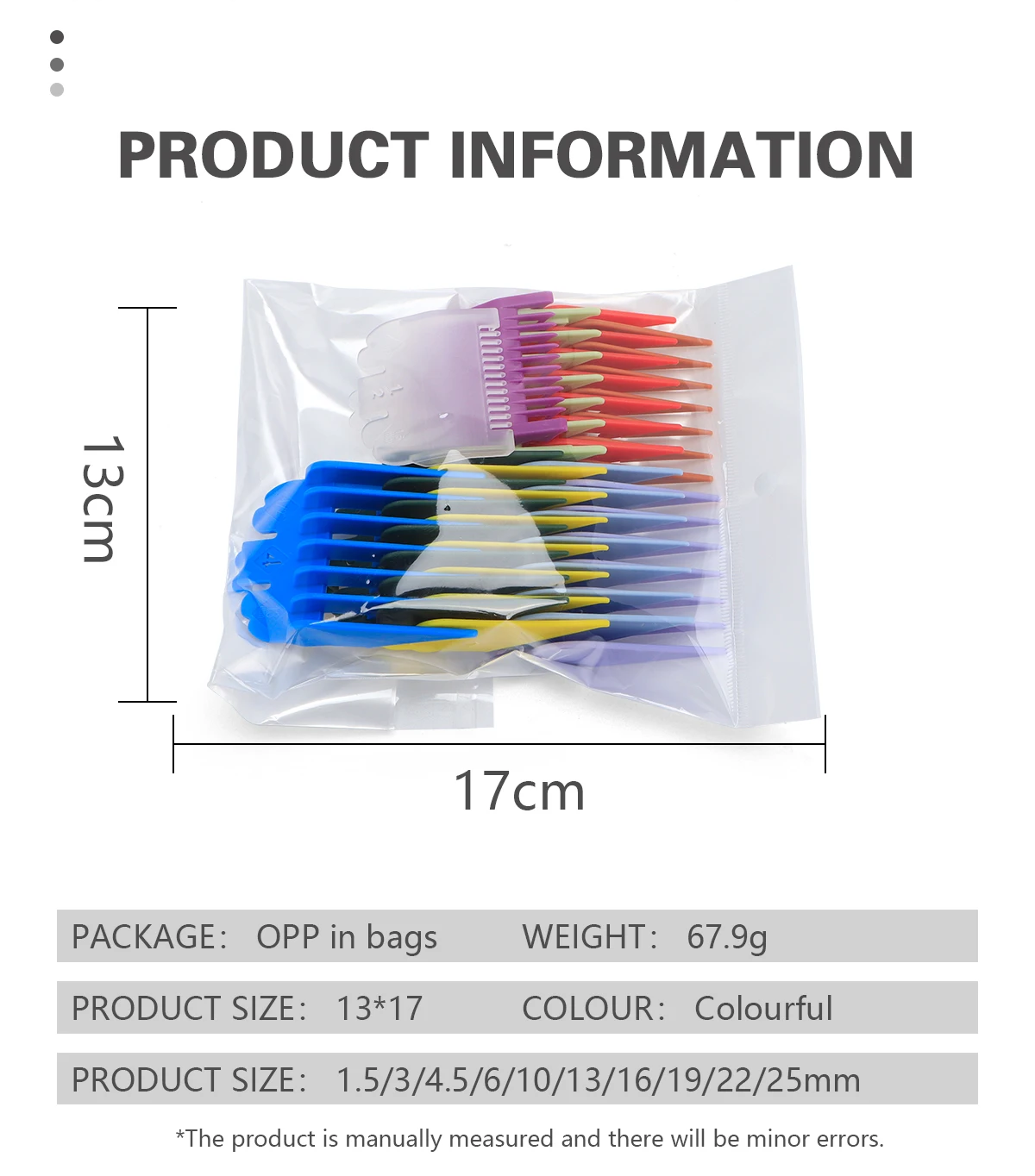Verschiedene Größen Haarschneidemaschinen-Schutz, Friseurzubehör, professioneller Trimmer-Aufsatz, Begrenzungskämme, Ersatzschutz, 10-teiliges Set – Detail 3