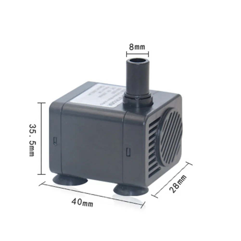 

200L/H Mini Submersible Water Pump 5V Ultra Quiet For Aquarium Fish Tank Fountain Pond Hydroponics System Black