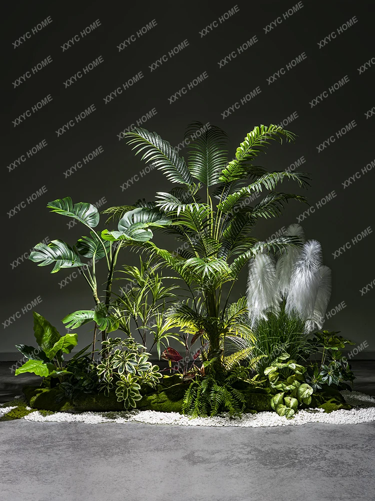 

Large Artificial Green Plant Landscape Fake Trees Floor Plant Window Stairs Corner Decoration Pot