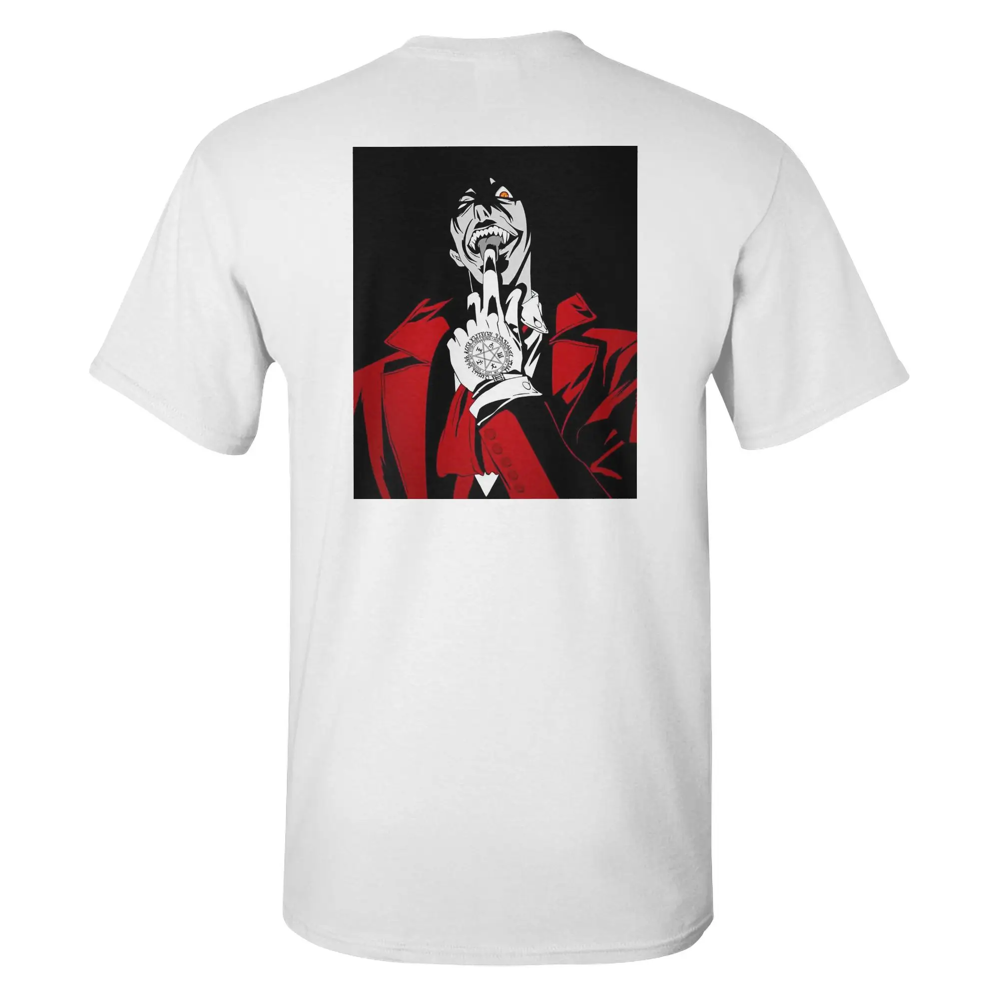100% Cotton Alucard Hellsing Manga T-Shirt Men's Double Sided T Shirt Men Crew Neck Summer Shirts Tops S-6XL view 5