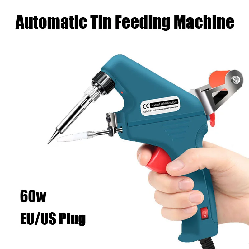 

60W Electronic Welding Torch Kit Internal Heat Helping Hand Soldering Iron Set Automatic Tin Feeding Machine Power Repair Tools