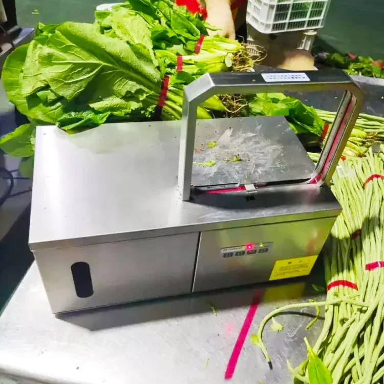 Small desktop vegetable strapping machine cilantro celery strapping machine