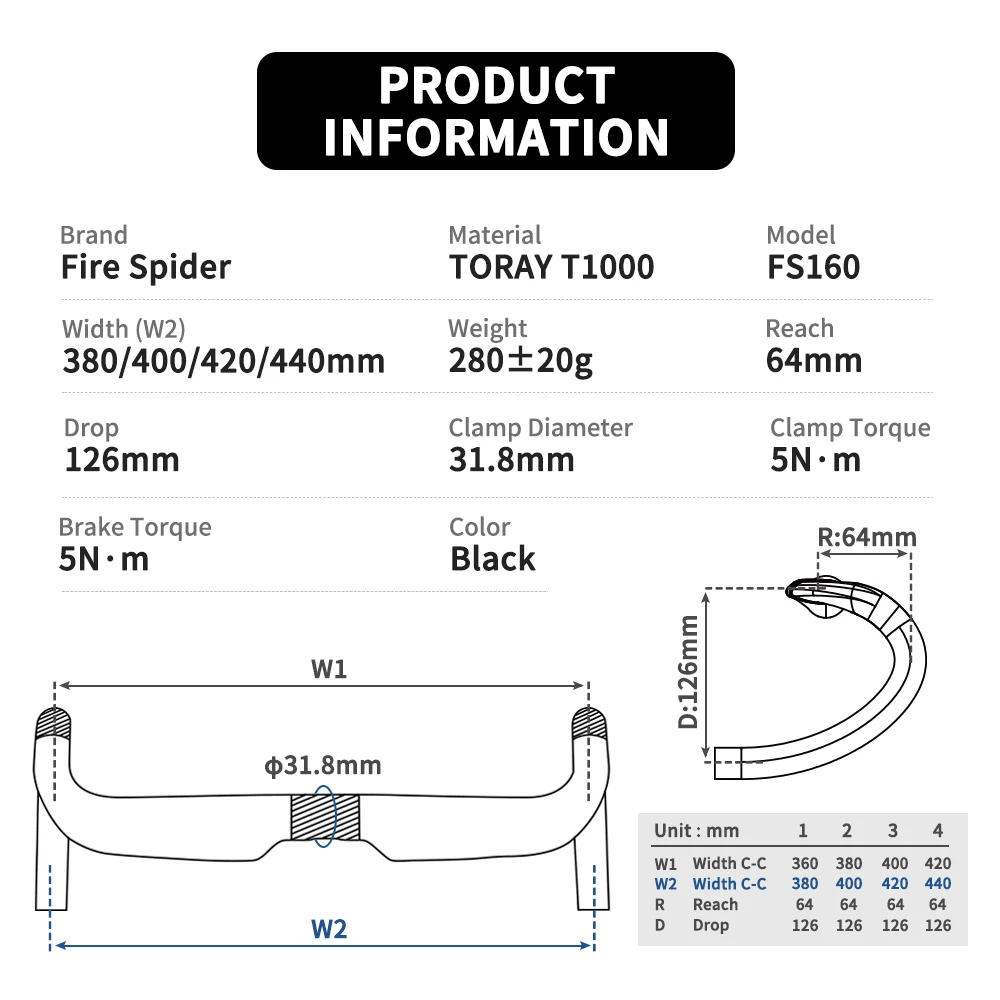 Road Bike Handlebar Drop Bar Aero Black Matte 31.8mm Lightweight Full Carbon Road Bike Handlebars For Road Bicycles Disc Brake