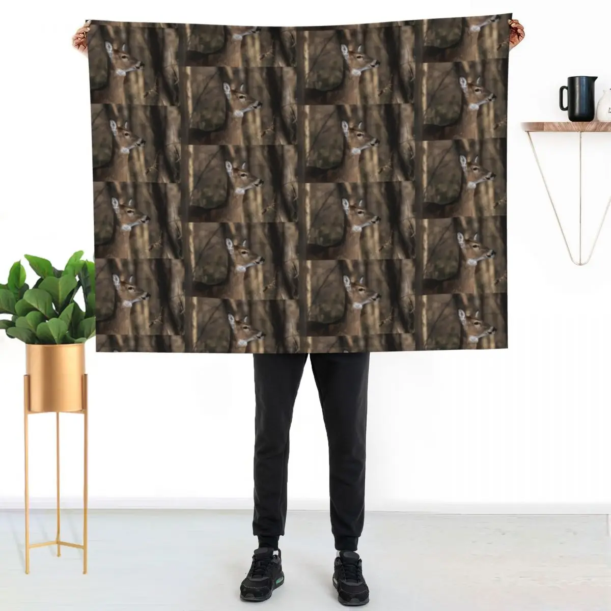 Doe, A Deer Throw Blanket Plush Plaid on the sofa Single Cute Blankets