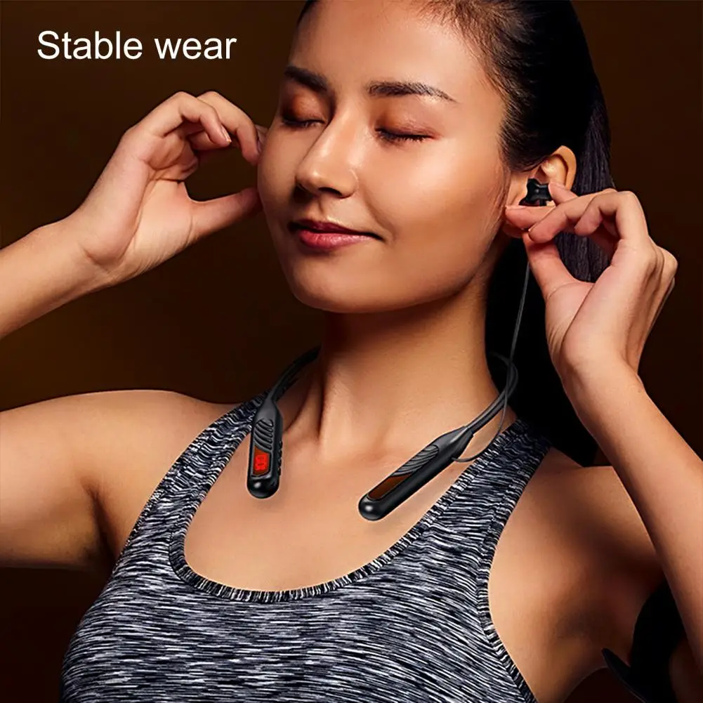 BT-8 Wireless Earbud HiFi Intelligent Noise Reduction LED Digital Display Bluetooth-compatible 5.3 Neckband Stereo Sports Earpho