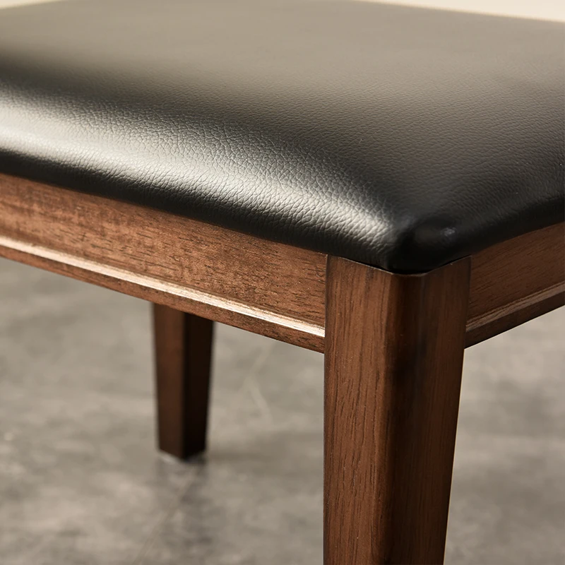 Solid Wood Ottoman Seat Multi-Functional Stool for Entryway Living Room & Bedroom Space-Saving Square