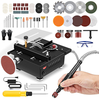 100W Mini Multi-Functional Table Saw Adjustable Speeds Portable Compact Electric Saw for Wood Plastic Acrylic Cutting DIY Tool