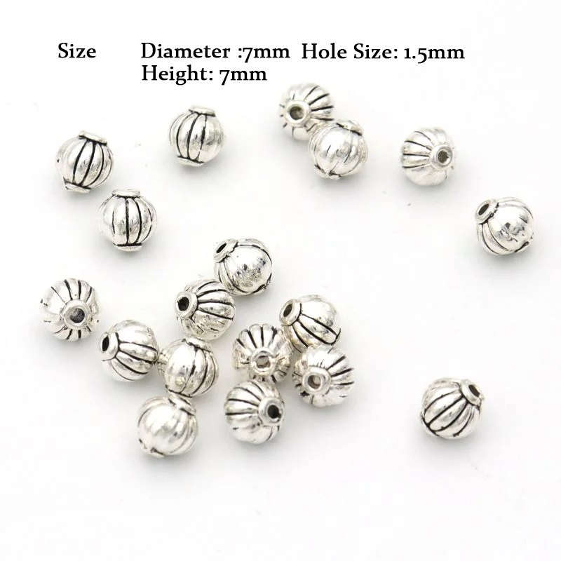 20/50pc Tibetan Silver Color European Metal Lantern Spacer Loose Beads Charm For Jewelry Making Diy Finding Needlework Wholesale